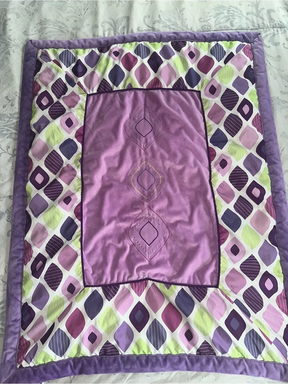 Infant crib Purple & Green Geometric Home Bedding Set - Unbranded